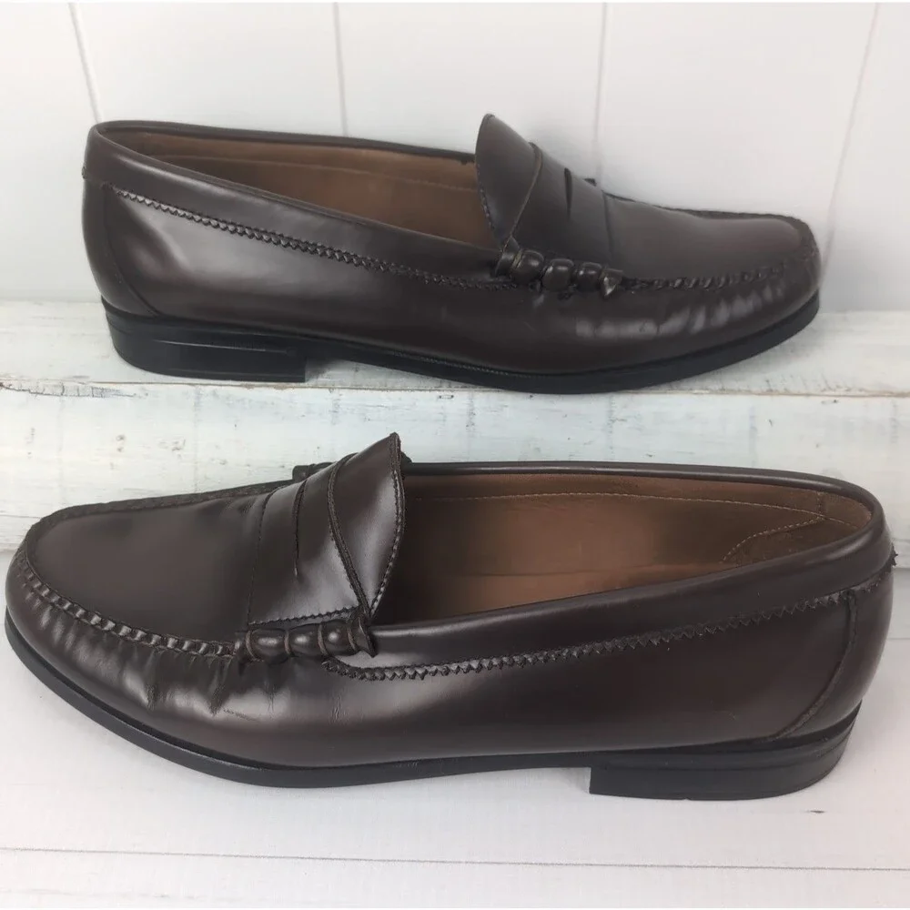 J Crew Camden Penny Loafers Men’s 11.5 Dark Brown Leather Rubber Sole AV166